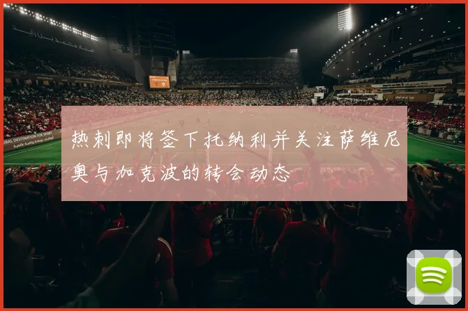 热刺即将签下托纳利并关注萨维尼奥与加克波的转会动态